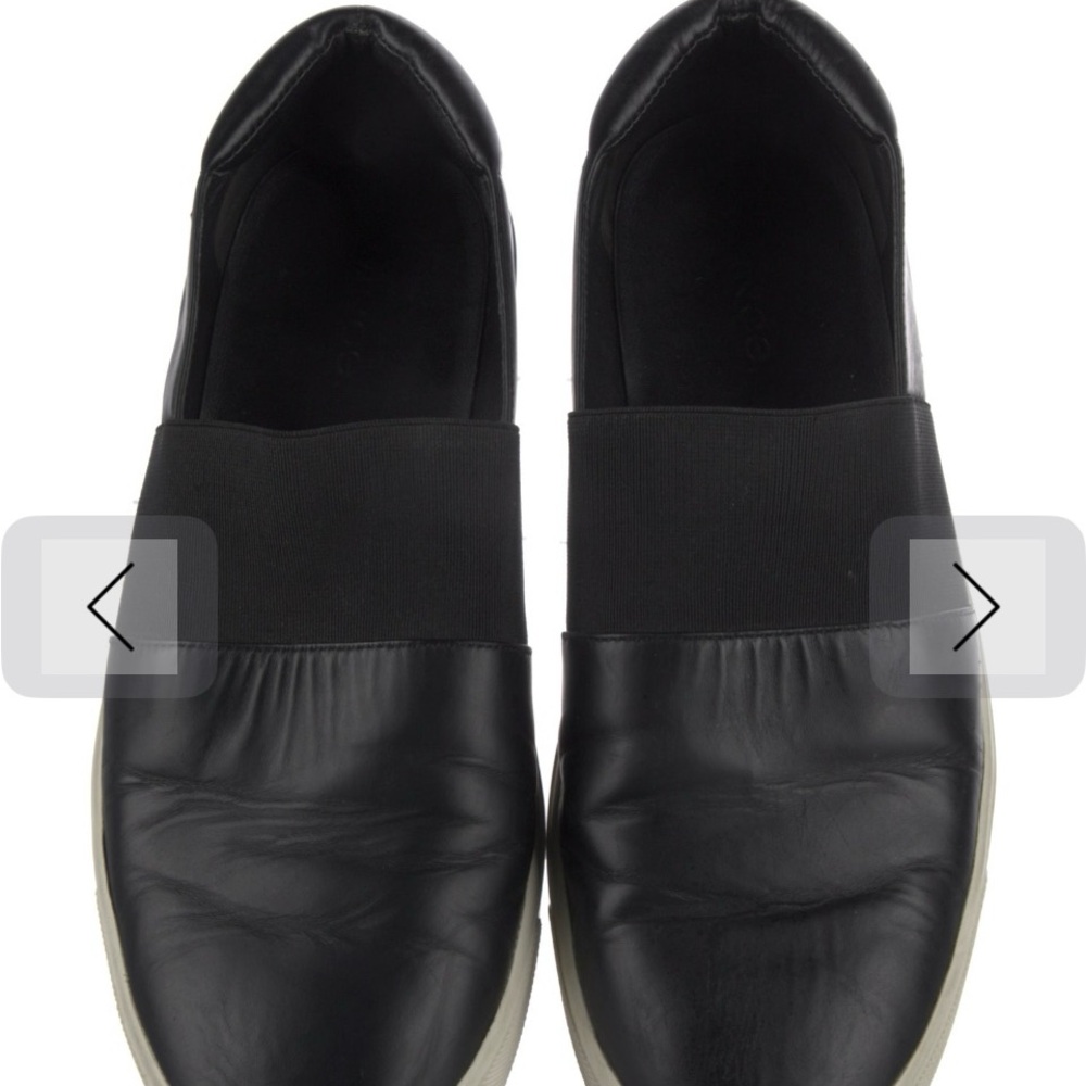 Vince Black Leather Slip-On Women's Sneakers